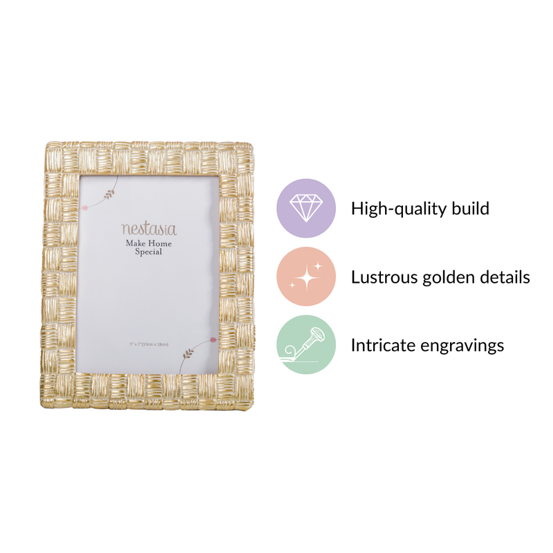 Straw Textured Resin Photo Frame Large