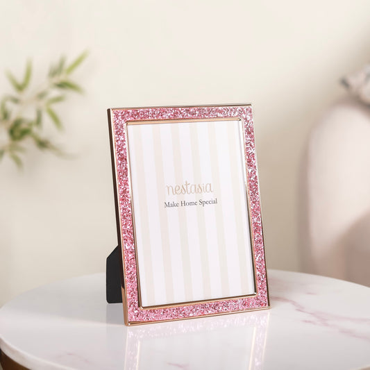 Pink Glitter Photo Holder Frame 7.5"x6"