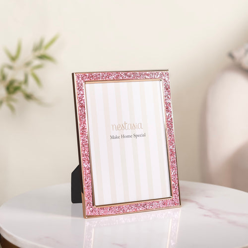 Pink Glitter Photo Holder Frame 7.5