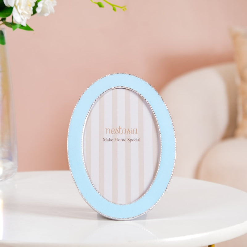 Powder Blue Oval Photo Frame 7"x5"