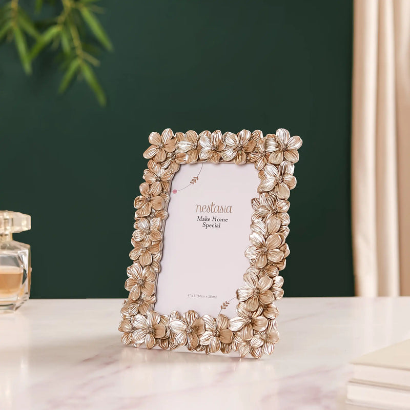 Blooming Garden Table Photo Frame Silver
