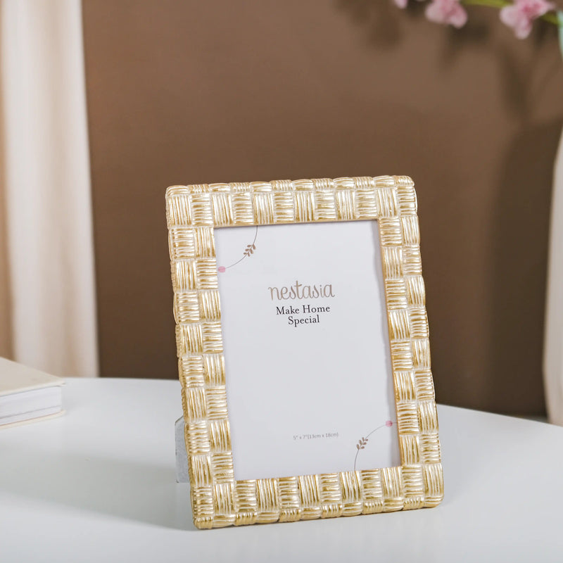 Straw Textured Resin Photo Frame Large