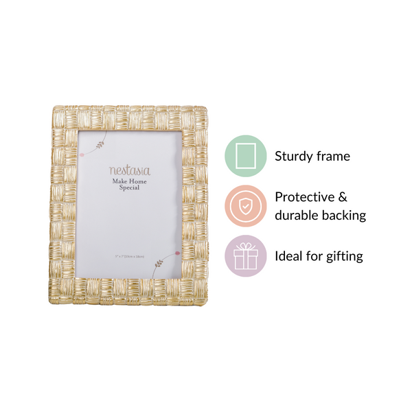 Straw Textured Resin Photo Frame Large