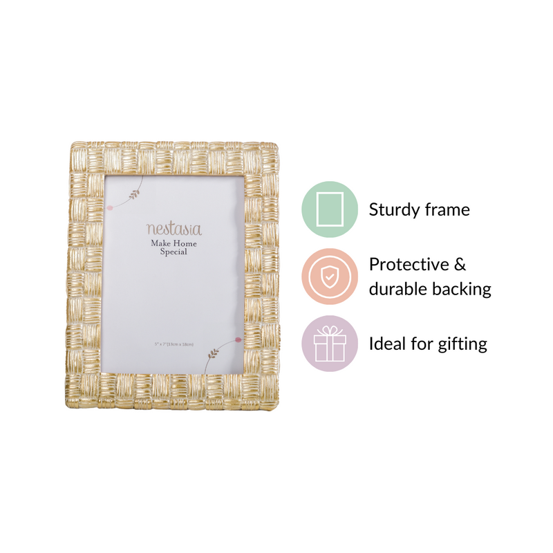 Straw Textured Resin Photo Frame Large