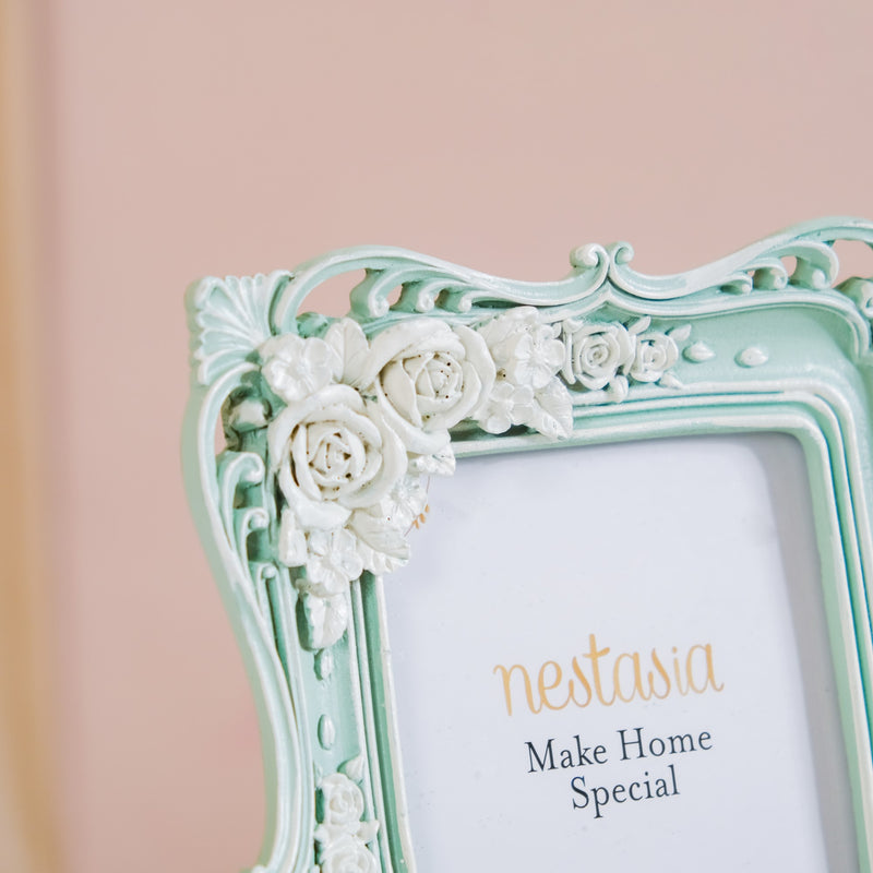 Vintage Rose Blossom Resin Photo Frame 8"x6"