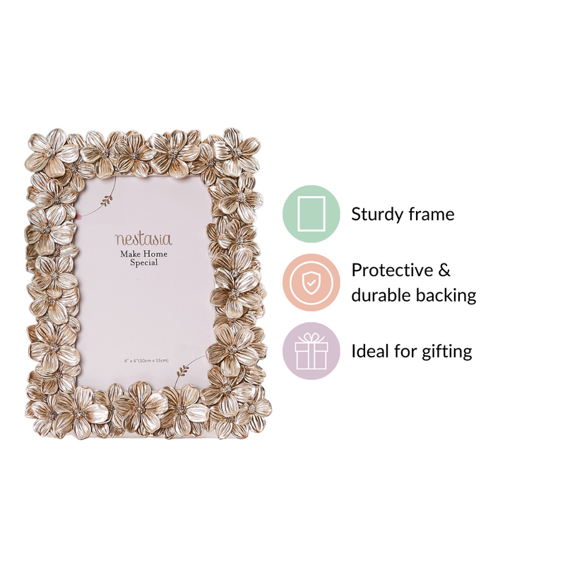 Blooming Garden Table Photo Frame Silver
