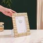 Chic Gold Photo Frame Decor 9.5"x7.5"- Ribbed Photo Frame, Gold Decor Frame, Decorative Ribbed Frame, Gold Photo Frame, Elegant Ribbed Frame