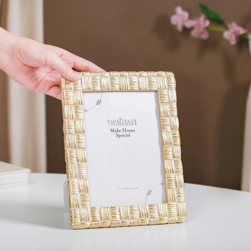Straw Textured Resin Photo Frame Large