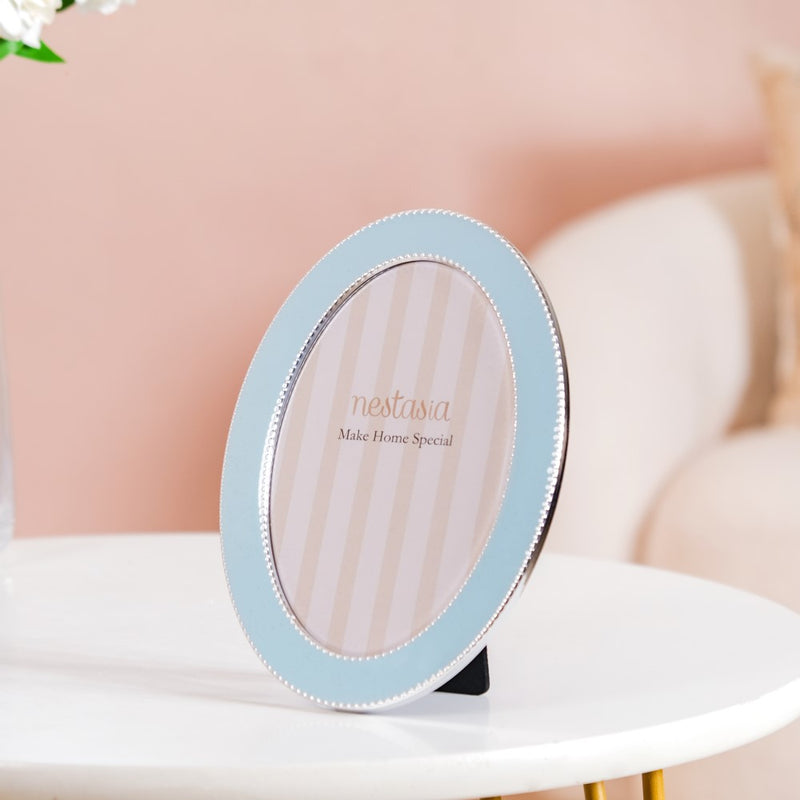 Powder Blue Oval Photo Frame 7"x5"