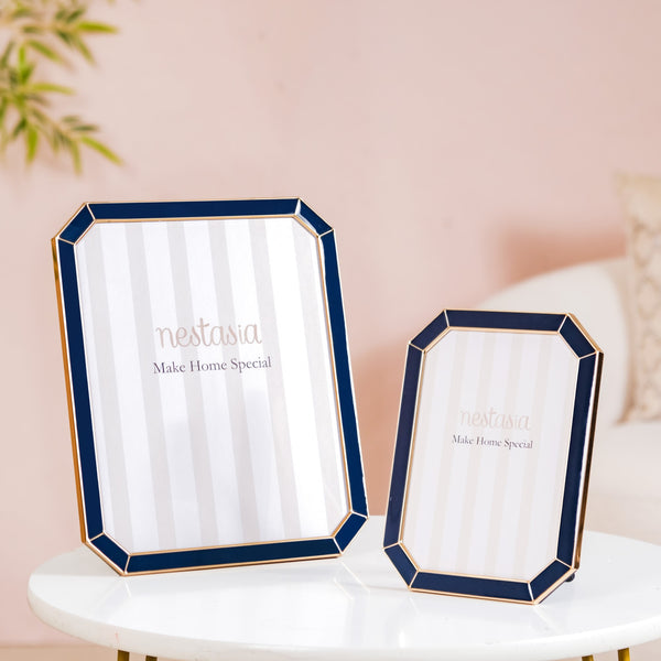 Set Of 2 Golden Rim Picture Frames