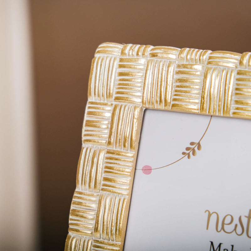 Straw Textured Resin Photo Frame Large