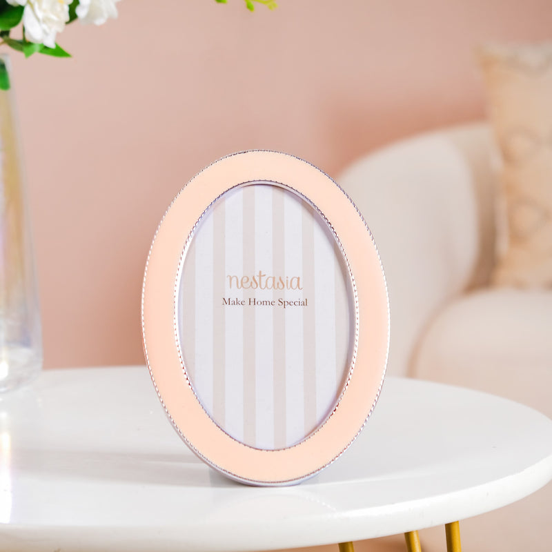 Peach Oval Picture Frame 7"x5"