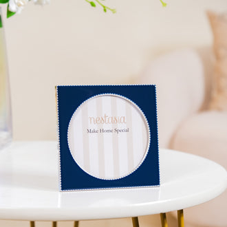 Premium Round Photo Frame Navy Blue 5"x5"