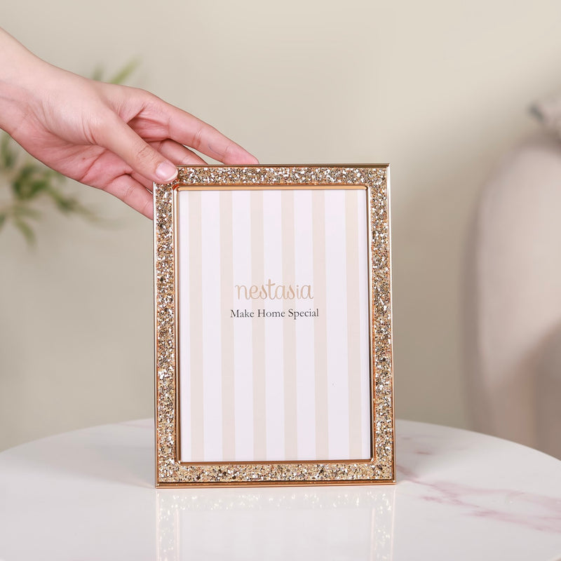 Gold Glossy Modern Photo Frame 7.5"x6"