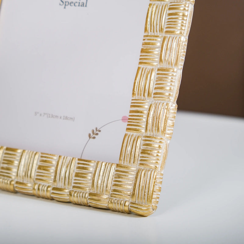 Straw Textured Resin Photo Frame Large