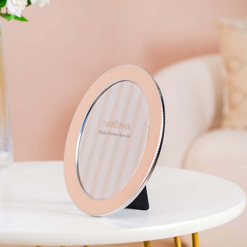 Peach Oval Picture Frame 7"x5"