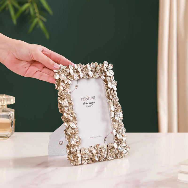 Blooming Garden Table Photo Frame Silver