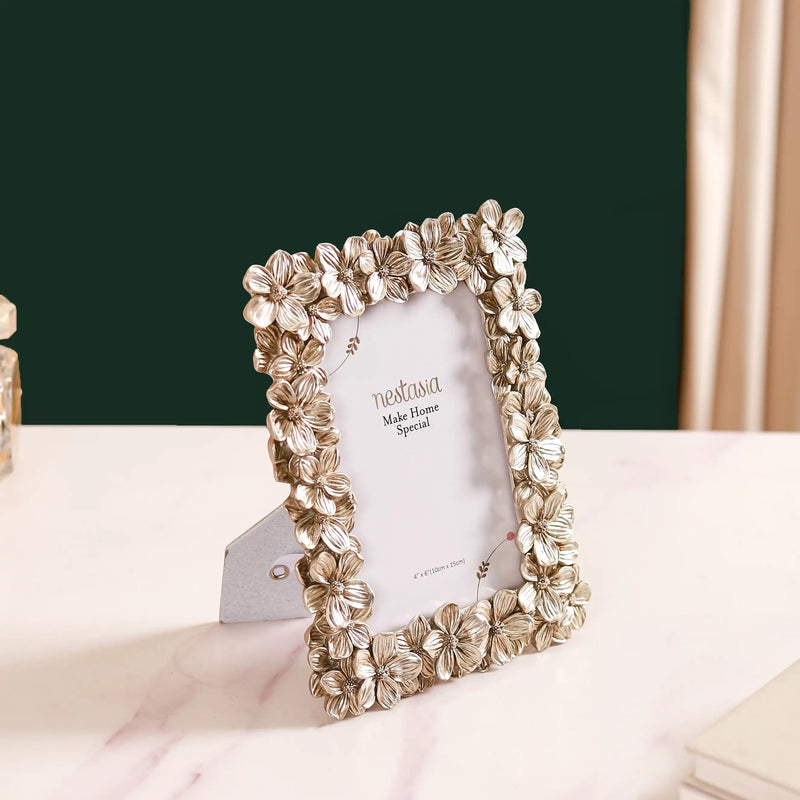 Blooming Garden Table Photo Frame Silver