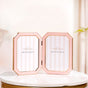 Foldable Double Photo Frame Powder Pink 11"x5.5" - Foldable Photo Frame, Pink Photo Frame, Compact Double Frame, Decorative Pink Frame