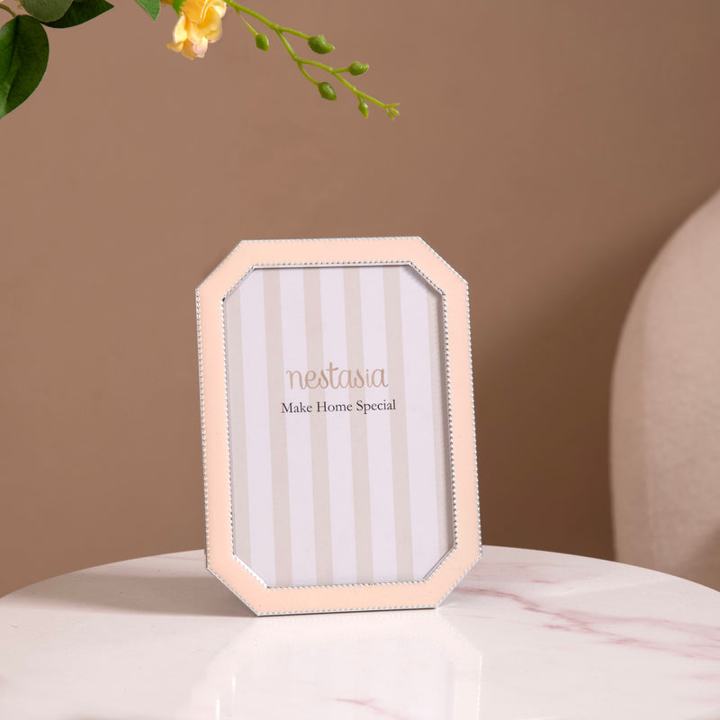 Silver Rim Photo Holder Frame Pink Set Of 2