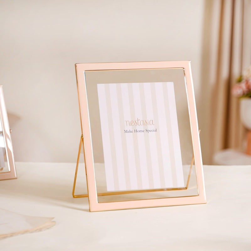 Set Of 3 Individual Tabletop Photo Frames Peach
