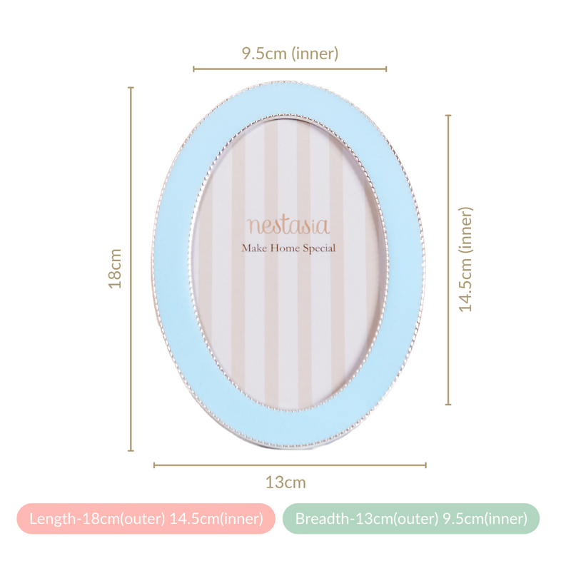 Blue Blush Oval Photo Frame