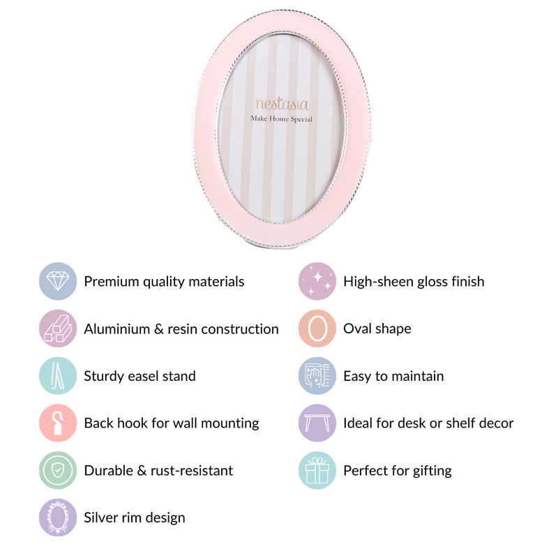 Pink Paradise Oval Photo Holder Frame