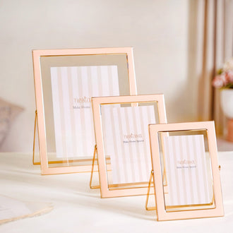 Set Of 3 Individual Tabletop Photo Frames Peach