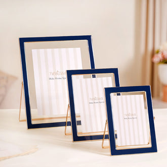 Metal Floating Picture Frame Navy Blue Set Of 3