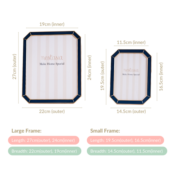 Set Of 2 Golden Rim Picture Frames