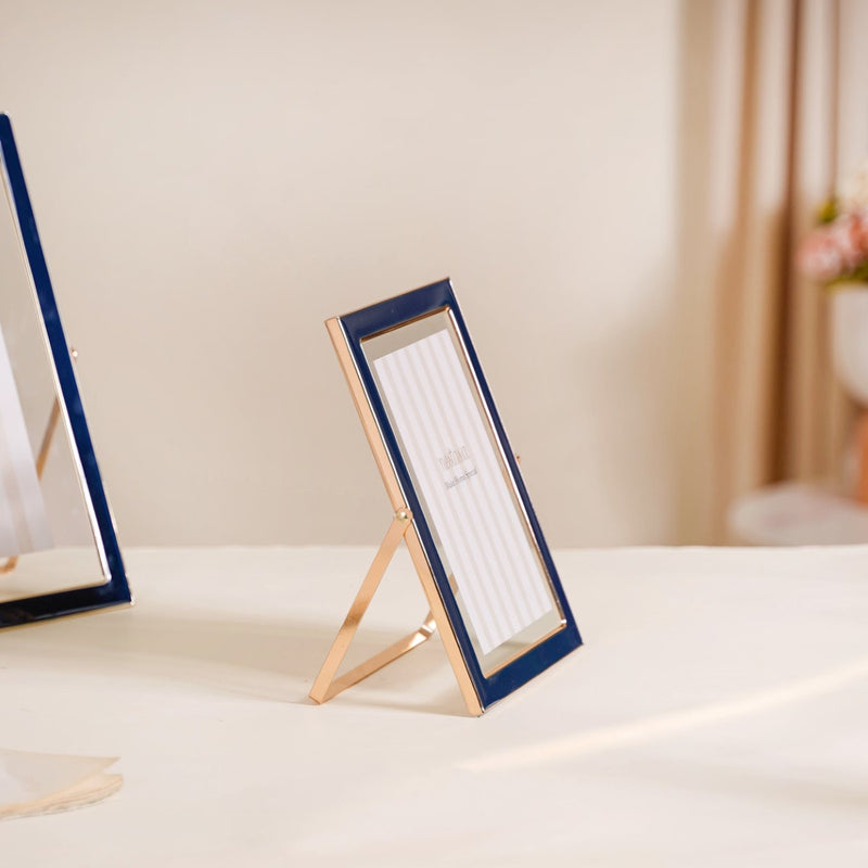 Metal Floating Picture Frame Navy Blue Set Of 3