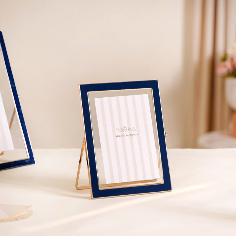 Metal Floating Picture Frame Navy Blue Set Of 3