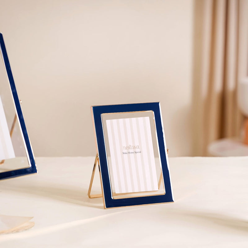Metal Floating Picture Frame Navy Blue Set Of 3