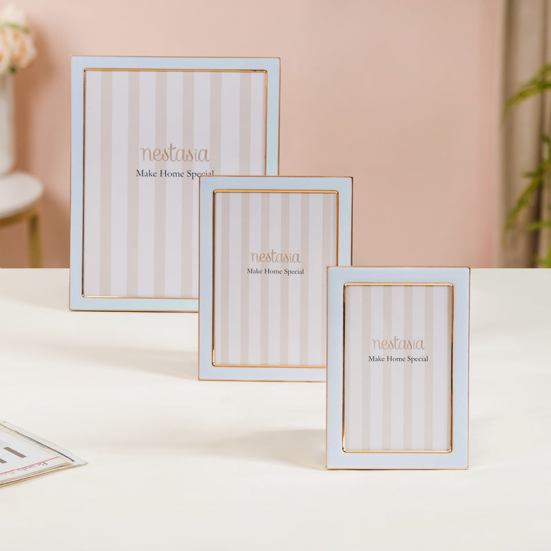 Set Of 3 Decorative Picture Frames Blue