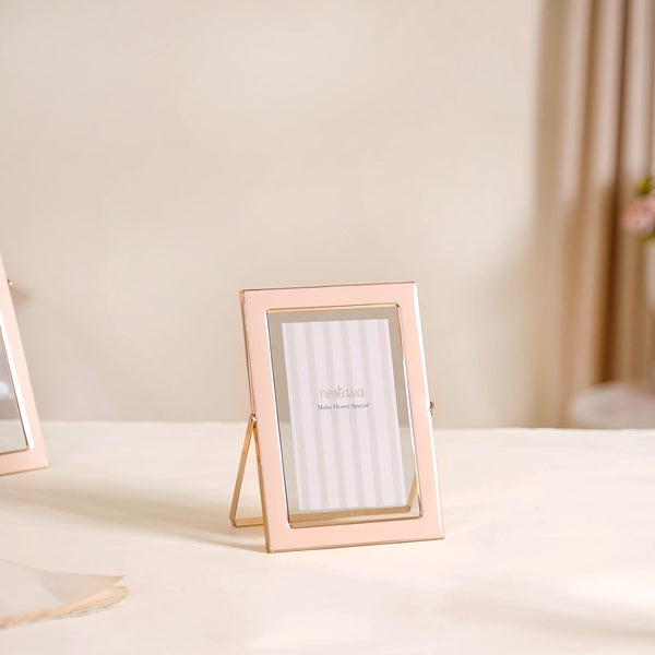 Set Of 3 Individual Tabletop Photo Frames Peach