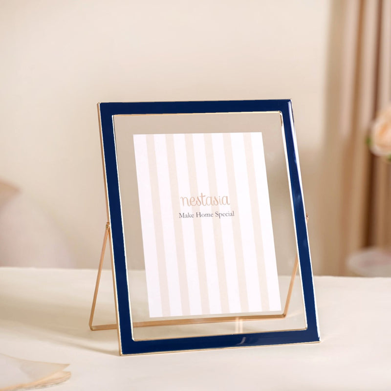 Metal Floating Picture Frame Navy Blue Set Of 3