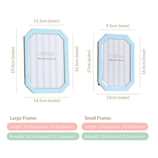 Metal Plated Picture Frame Blue Set Of 2