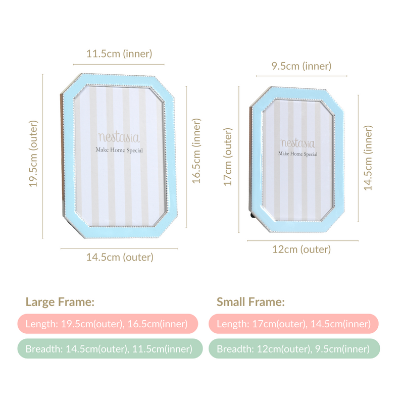Metal Plated Picture Frame Blue Set Of 2