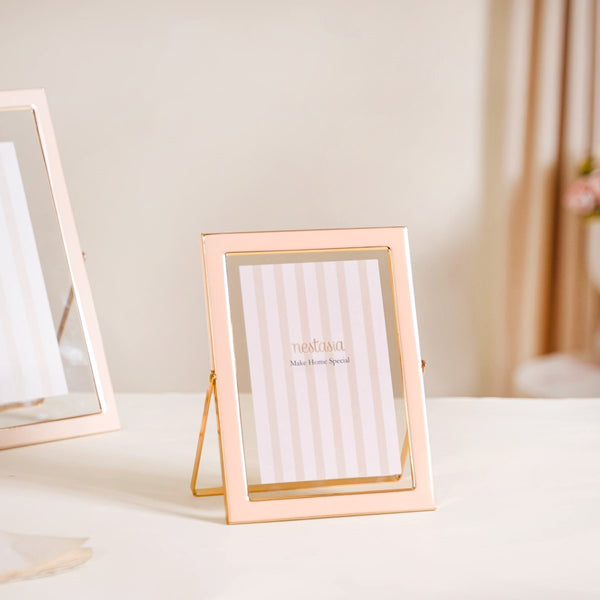Set Of 3 Individual Tabletop Photo Frames Peach