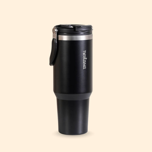 PickSip 40 Insulated Tumbler With Top Handle Black Noir 1200ml