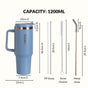 GripSip 40 Insulated Tumbler With Side Handle Blue Frost 1200ml