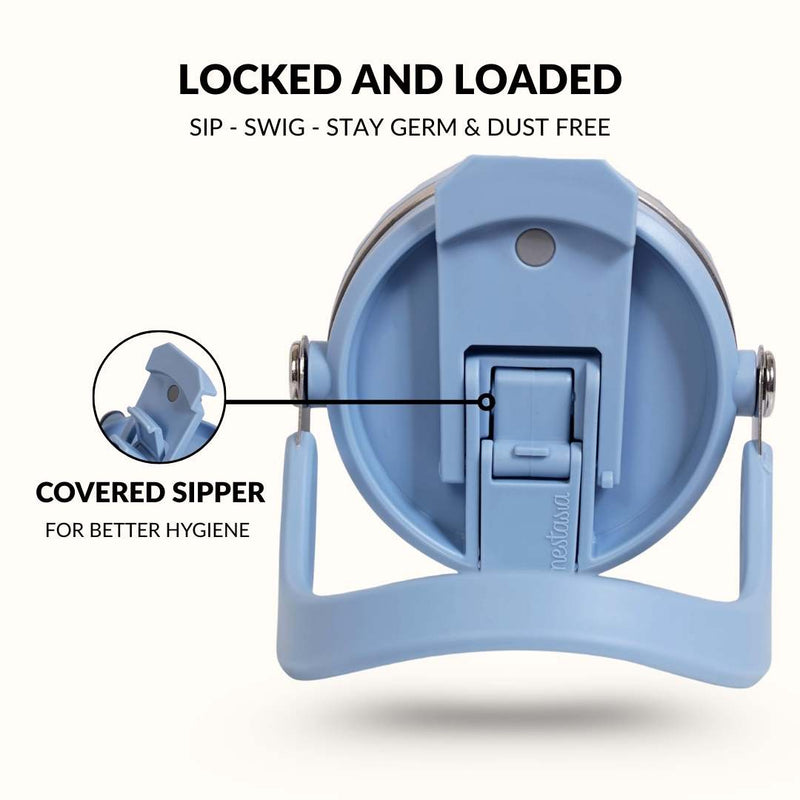 PickSip 40 Insulated Tumbler With Top Handle Blue Frost 1200ml