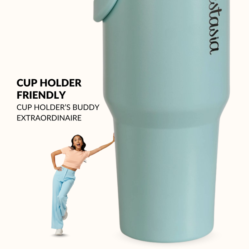 PickSip 40 Insulated Tumbler With Top Handle Coastal Malibu Blue 1200ml