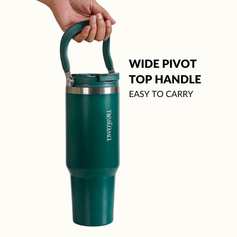 PickSip 40 Insulated Tumbler With Top Handle Emerald Isle 1200ml