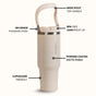 PickSip 40 Insulated Tumbler With Top Handle Pearl White 1200ml