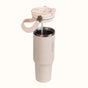 PickSip 40 Insulated Tumbler With Top Handle Pearl White 1200ml