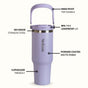 PickSip 40 Insulated Tumbler With Top Handle Periwinkle 1200ml