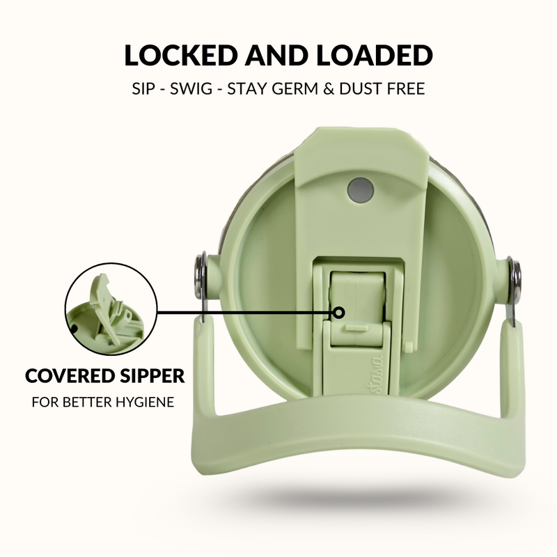 PickSip 40 Insulated Tumbler With Top Handle Pistachio Cream Green 1200ml