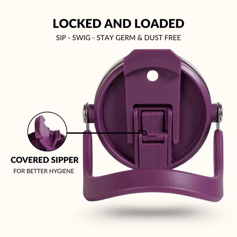 PickSip 40 Insulated Tumbler Bottle With Top Handle Plum Party Mauve 1200ml