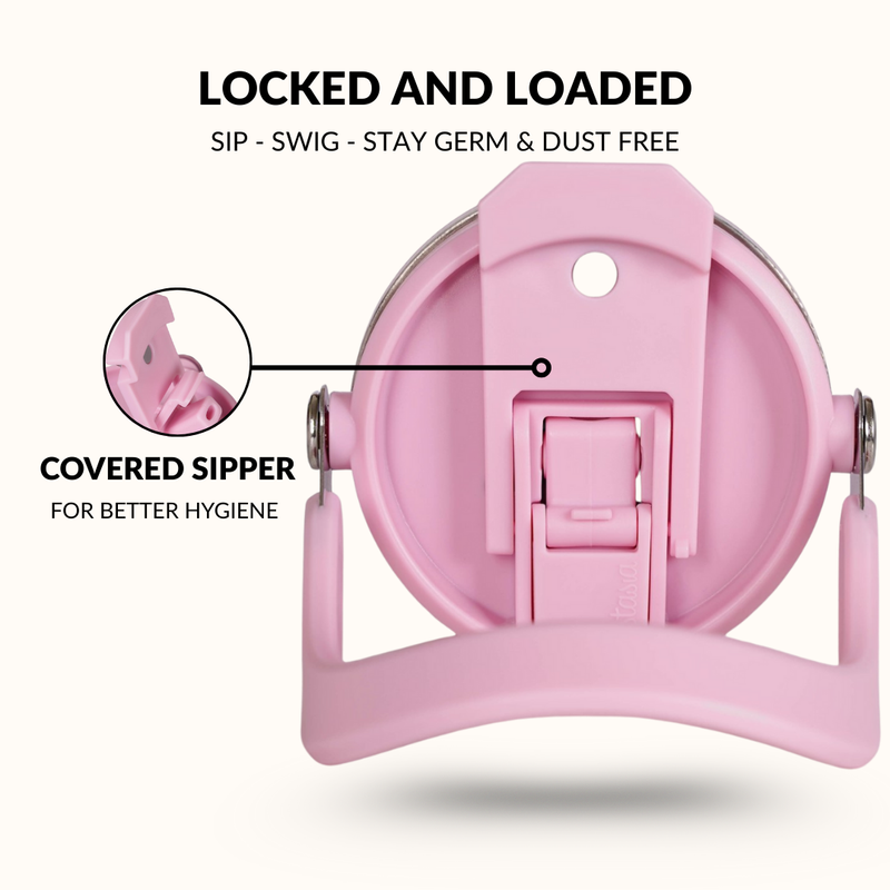 PickSip 40 Insulated Tumbler With Top Handle Quartz Cloud Pink 1200ml